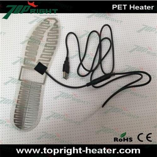 PET shoe insole heaters , thermal insoles heating tablets size 38 or 39 for heating