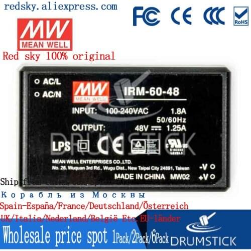 Steady MEAN WELL IRM-60-48 48V 1.25A meanwell IRM-60 48V 60W PCB mounting style