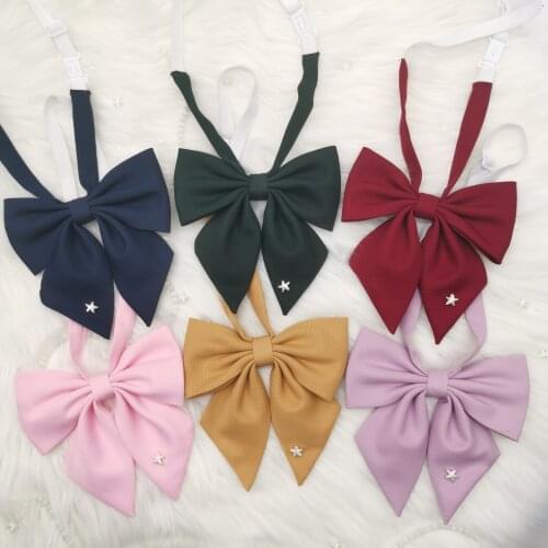 [Matte Calamus] JK Bow Tie Female Red Red Uniform Student Solid Color Bow Tie Gadget Sailor Suit Bow Accessories black tie top