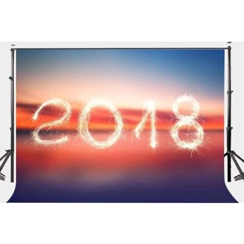 150x210cm 2018 Celebration Backdrop Golden Fireworks Dreamy Dusk Photography Background