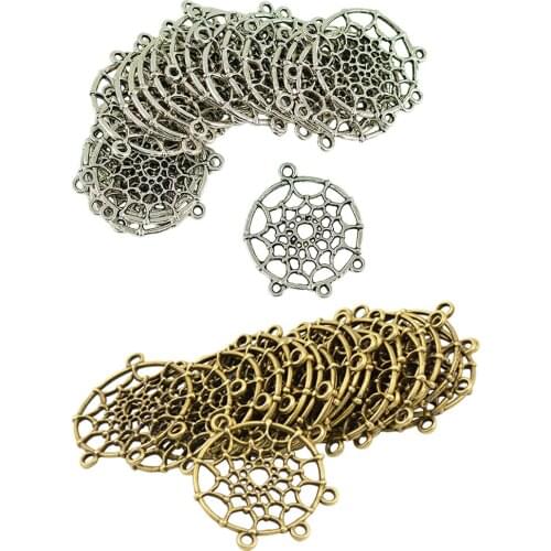 40 Pieces Dream Catcher Pendants Earring Necklace Jewelry Making Findings