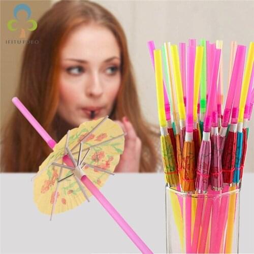 60/120Pcs Plastic Drinking Straw Cocktail Lounge Wedding Birthday Party Special Summer Drinking Straws Bar Drink Accessories YJN