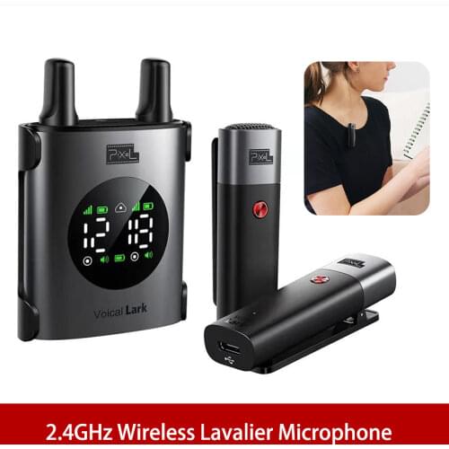 Pixel UHF Wireless Mini Microphone for iPhone Lightning Android Type-C 3.5mm Smartphone DSLR Camera Desktop Laptop PC Mic