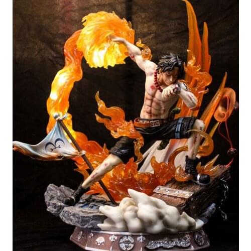 One Piece Yandi Portgas D Ace Resonance Fetters Luminous Band Remote Control Scene Version Boxed Statue Hand Made Model Toy