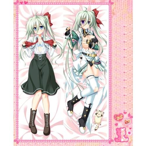Anime Cartoon Mahou Shoujo Ririkaru Nanoha Double-Sided Bolster Hugging Pillow Case Pillow Cover Pillowcase Peach Skin No.53064