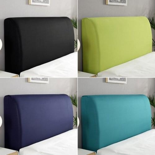 Elastic Bedhead Cover All-inclusive Headboard Solid Color Bedside Cover Dustproof Bed Head Cover Bed Head Back Protection
