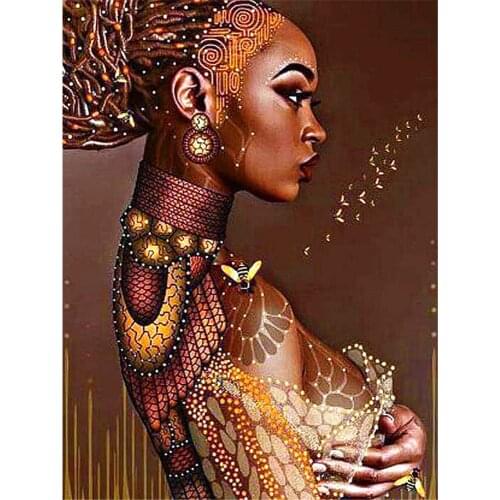 Indian Woman Printed Canvas 11CT Cross Stitch DIY Embroidery Patterns DMC Threads Sewing Painting Knitting Handicraft Package