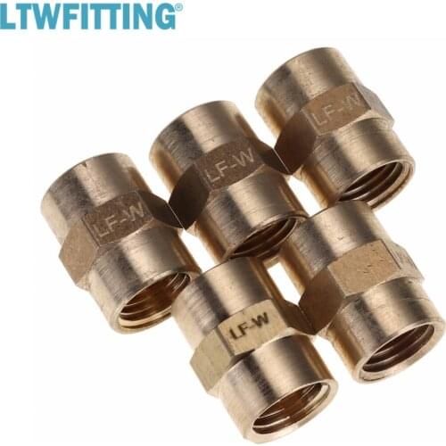 LTWFITTING Lead Free Brass Pipe Fitting 1/4" Female NPT Coupling
