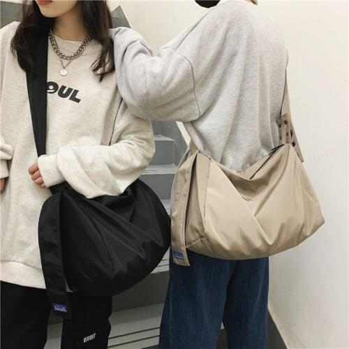 Nylon Waterproof Shoulder Bag for Women 2021 New Messenger Bags Shoulder Satchel Solid Color School Teenager Girls Schoolbags
