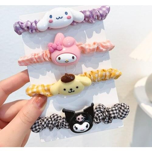 New cute large intestine hair ring simple cartoon tie hair rubber band net red girl heart rope female tie ponytail