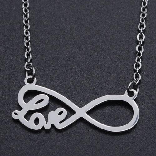 Love Infinity Stainless Steel Charm Necklace for Women Wholesale Dainty Steel Necklaces Accept OEM Order