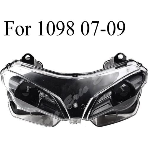 Motorcycle Front Headlight Lamp Assembly For DUCATI 1098 2007 2008 2009 Clear Lens