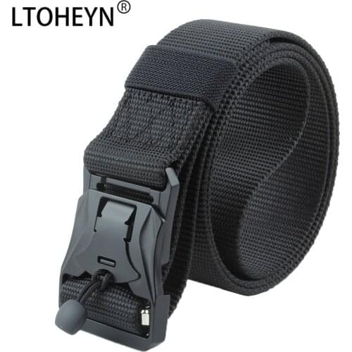 LTOHEYN 3.8cm New Series Magnetic Buckle Nylon Belt Quick Release Tactical Belt High Quality Adjustable Training Mens Belt Sale