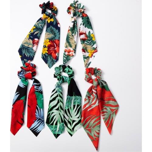 New Print Hair Scarf Women Hair Rope Bow Elastic Hair Bands For Girls Ponytail Hair Ties Scrunchie Headbands Hair Accessories