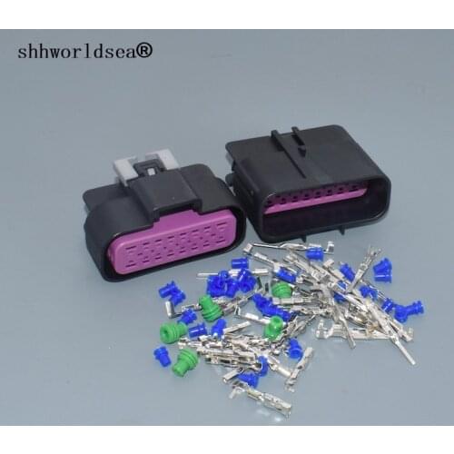 Shhworldsea 16 pin Way 1.5mm 2.8mm Black Sealed Male and Female Connector Assembly, Max Current 15 amps 15326085/15326084