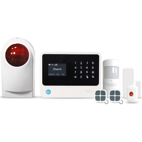 G90B Plus gsm wifi gprs sms alarm system mobile APP control smart home alarm 100wireless zone with outdoor siren alarm kit