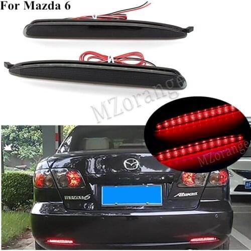 MIZIAUTO LED Rear Bumper Tail Light For Mazda 6 2003-2008 Red Lens Rear Bumper Reflector Tail Brake Stop Light
