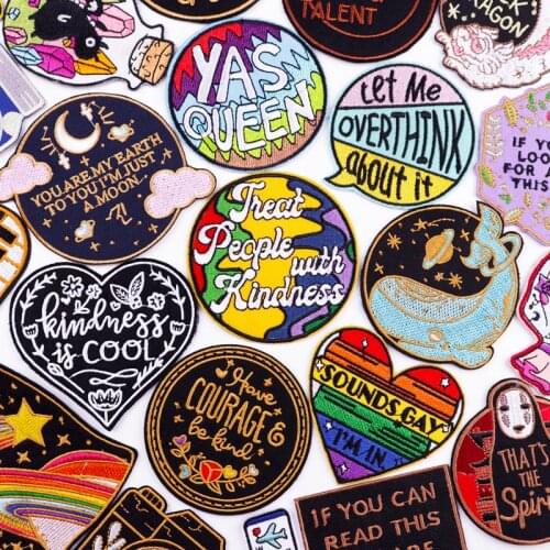 Cartoon Letter Applique Patches For Clothing Thermoadhesive Patches Gay Patch Van Gogh Iron On Embroidered Patches On Clothes