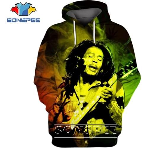 SONSPEE 3D Singer Bob Marley Print Hoodie Thicken Lion Star Rock Hip Hop Casual Trend Wailing Wailers Harajuku Mens Clothing