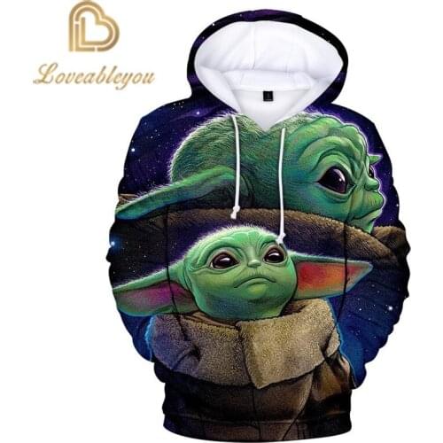 3d Print Hoodies The Mandalorian Baby Yoda 3D Hoodie Sweatshirt Boys Girls Casual Cartoon Jacket Coat Children Clothes Tops