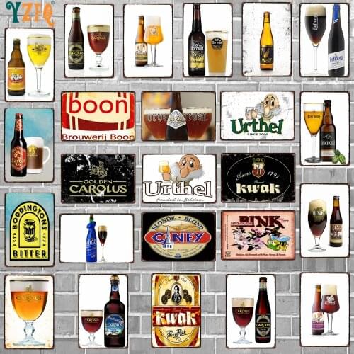 Belgium Beer Vintage Metal Metal Plates For Wall Bar Home Pub Art kitchen Coffee Decor 30X20CM DU-9217B