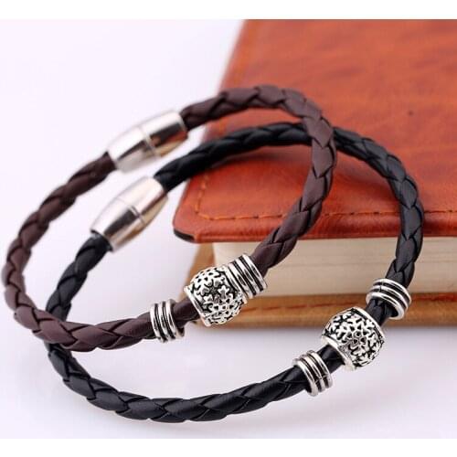 CIBOCIBO Vintage Bracelet Men Woven Fashion Men Wristband Brand Design Magnetic Buckle Men Bracelet Luxury Pulsera De Los Hombre