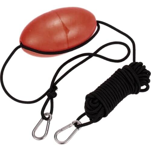 Kayak Anchor Tow Rope Boat Yatch Thow Line with EVA Float Buoy 9.1m / 30ft Long Nylon Rope Stainless Steel Clips