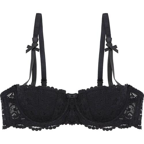 Varsmiss sexy lace bra push up half cup underwear thin cotton 1/2 cup bow women bras