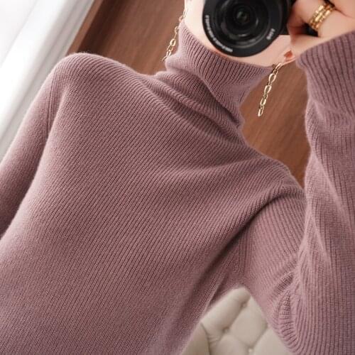 Women Cashmere Pullover 2020 New Arrival Elasticity Sweater Female Warm Soft Basic Jumper Soft Solid Slim Pull Femme