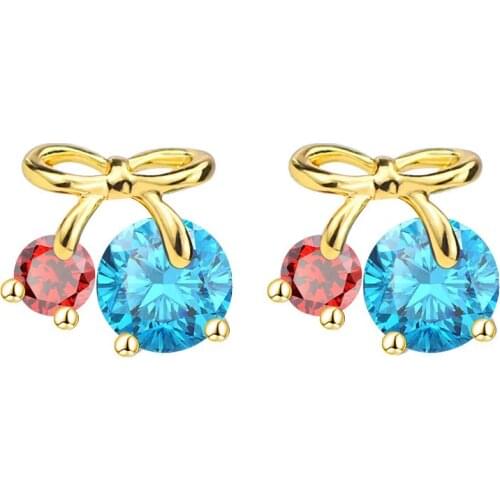 1Pair European and American Fashion Personality Brass Studs Allergy Han Edition Creative Earrings Set Auger Zircon Earrings