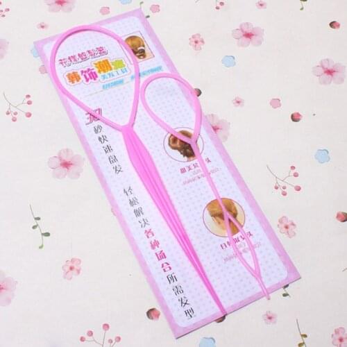 2Pcs/Set Women Girls Ponytail Styling Maker Clip Tools Hair Ties Braider Accessories Plastic Loop Pin DIY Beauty Kit Two Sizes 6