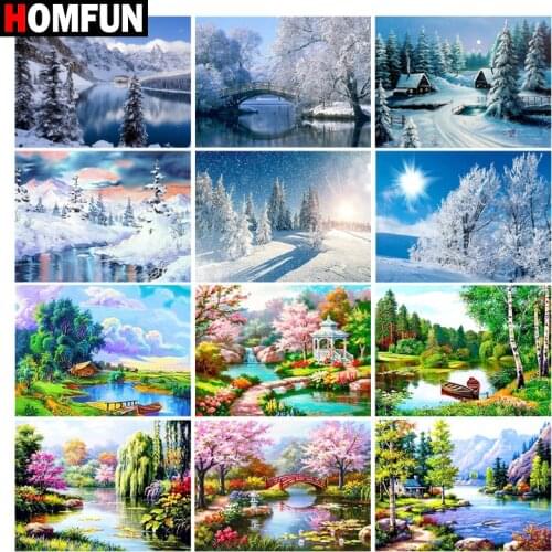 HOMFUN Diamond Painting Cross Stitch"Beautiful natural scenery"5D DIY Diamond Embroidery Full Square/round Rhinestone Of Picture