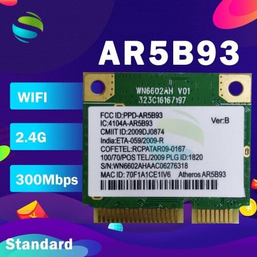 AR5B93 AR9283 Half Height Mini PCI-E Wireless Wlan WiFi Card 300Mpbs For Atheros Nov11