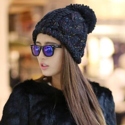 BomHCS Handmade Caps Fashion Winter Womens Thick Warm Hat Beanie Gift
