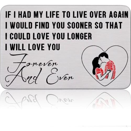 Valentines Day Wallet Inserts Gifts for Husband Boyfriend From Girlfriend Wife Anniversary Birthday Gifts for Couple Women Men