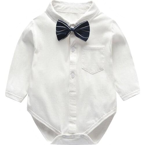 Baby autumn package fart dress tie with short sleeves shirt triangle, the age of one hundred days climb clothes
