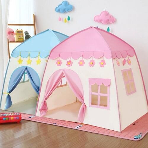 Play House Kids Tent Children Indoor Outdoor Princess Teepee Bed Girl Boy Castle Folding Cubby Portable Fun Room Children Tent