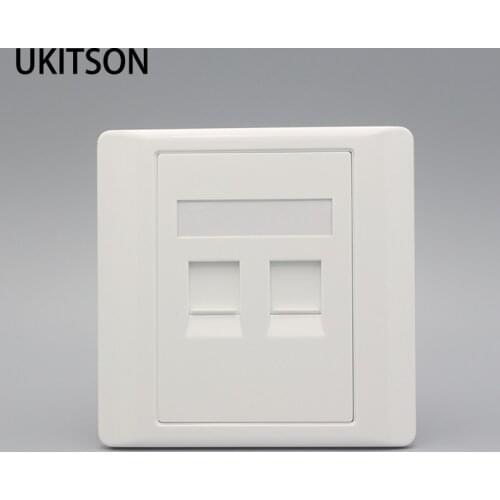 Glossy Panel Empty Face Cover Suit For 2 Ports RJ45 RJ11 Keystone Wall Outlet