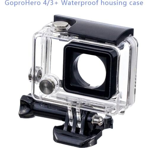 Go pro hero4/3+ Waterproof Protective Protection Housing Case for Gopro4/3+ with Long Screw Mounting Base Buckle