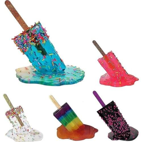 Halloween Transparent Melting Popsicle Sculpture Resin Art Sculpture Modern Ice Cream Accessories Garden Decor Home Decoration