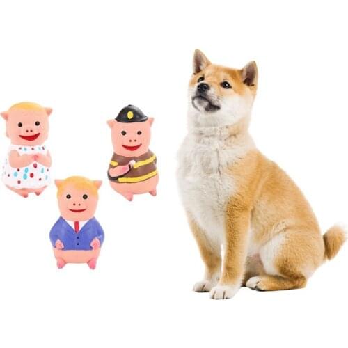 Dog Toys Latex Chew Squeaky Sound Playing Toys Piggy Doll Shape Pet Puppy Dog Molar Bite Resistant Chew Toy Pet Products