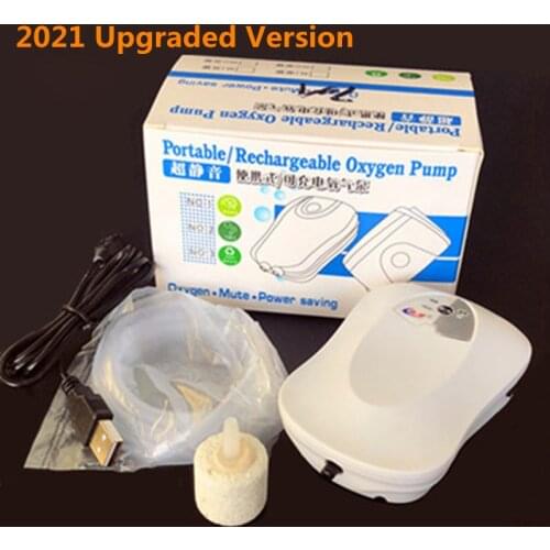 Dual Purpose Oxygen Pump Fishing Box Single Hole Charging Power Oxygen Air Pump New and old packaging Random Sent