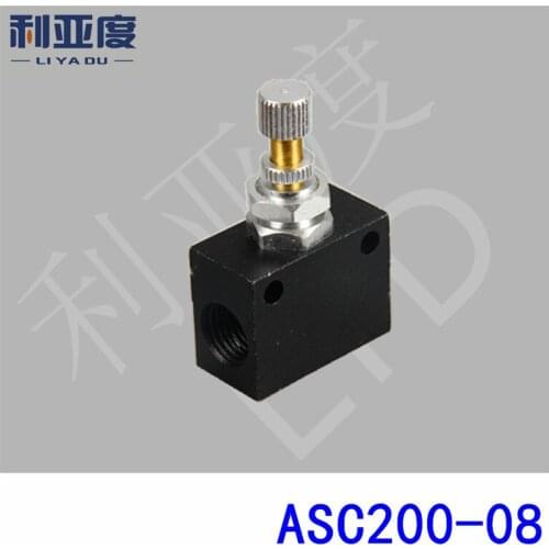 ASC200-08 G1/4 The throttle gas flow control valve one-way speed regulating valve pneumatic components