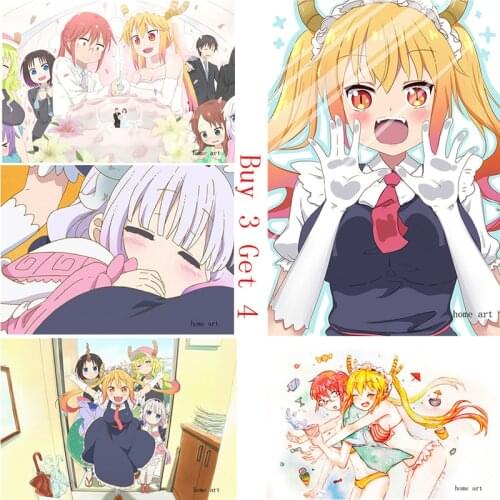 Kobayashi dragon maid Poster Clear Image Wall Stickers Home Decoration Good Quality Prints White Coated Paper