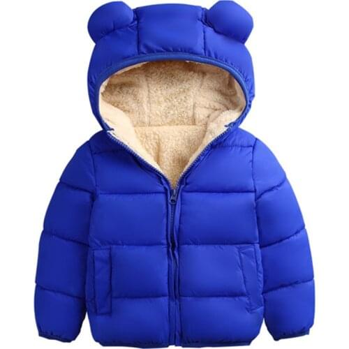 Winter Kids Jackets For Boys Coat Thick Artificial Wool Jackets Baby Girls Coats Outerwear Toddler Children Hooded Jacket 2 4 6Y