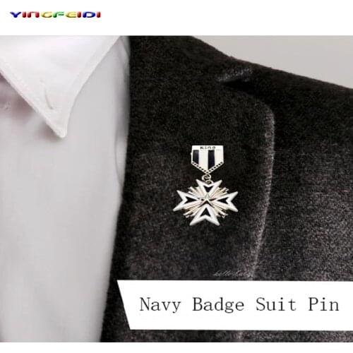 Harajuku Medal European and American Metal Brooch Small Badge Navy Badge Suit Pin