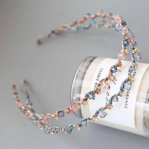 Sweet Temperament Hair Band, Floral Wave, Rhinestones, Crystal Beaded Hair Band, Hairpin, Headband, Headwear