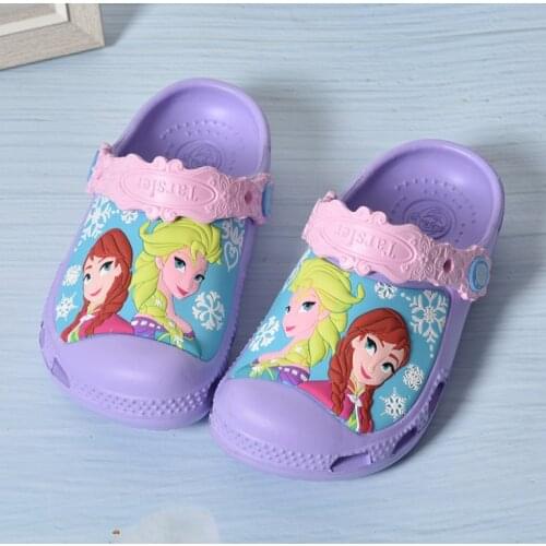 Disney Fashion Children Mules Clogs Solid Kids Summer Garden Shoes Girl Boy Beach Shoes Hole Baby Toddler Slipper