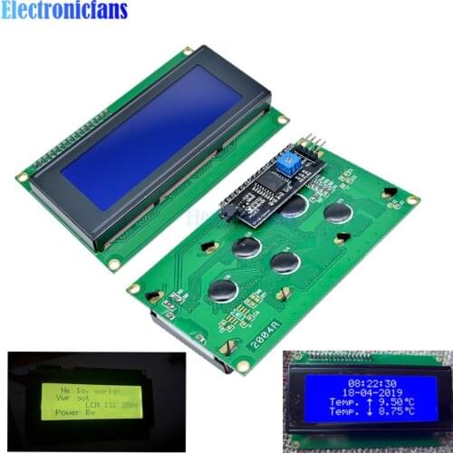 1PCS LCD2004+I2C 2004 20x4 2004A Screen HD44780 Character LCD /w IIC/I2C Serial Interface Adapter Module Yellow/Blue Display
