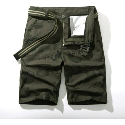 Mens Printed Casual Shorts Breathable Cotton Sport Short Pants Hiking Camping Running Bermuda Cargo Menswear Spodeniki Sportowe